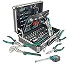 Brüder Mannesmann Werkzeugkoffer, 90-teilig - umfangreiches Werkzeugset im 4-lagigen Aluminium-Koffer - inkl. Zangen, Schraubendreher, Umschaltknarre & Spannungsprüfer | M29067
