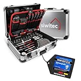 siwitec Werkzeugkoffer 140-teilig | Werkzeug Set CRV | Werkzeugkasten gefüllt mit Zangen, Schraubendrehern, Schlüsselsatz uvm | Profi Werkzeugkoffer